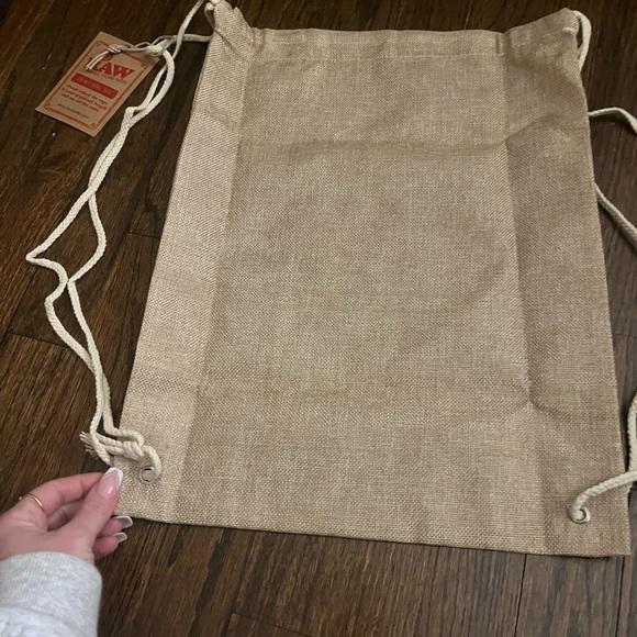 Tan Raw Drawstring Bag - Picture 2 of 3